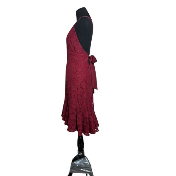 Lulus red lace open cross back party dress size m - Picture 7 of 12